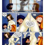 Ma'am Husk in nude dominance forces bound Clover and Alex to rim her ass while taunting their lesbian submission; Alex licks eagerly as Husk praises her young tongue, declaring no more wasting time on teaching when she can enjoy direct slave service – Totally Spices 6 bondage comic page 5, forced rimming humiliation, nude teacher domination, gagged spy girls in ass worship, lezdom school office orgy peril