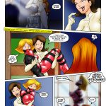 Ma'am Husk in nude dominance secures recaptured Mandy in red latex, then forces Clover to rim her while taunting the spies' lesbian submission; Clover reluctantly licks deeper, moaning in conflicted pleasure as Husk praises her technique – Totally Spices 6 bondage comic page 7, forced rimming domination, teacher lezdom humiliation, latex and rope spy girls in intense oral training peril