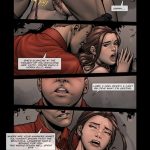 Illustrated panel from the BDSM comic "Backyard Garden Part 2," depicting widowed socialite Christina Douglas and her daughter Anne in escalating scenes of blackmail, rope bondage, gagging, domination by gardeners John and Jimmy, family humiliation, power reversals, and submissive torment in a luxurious estate setting.