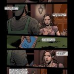 Illustrated panel from the BDSM comic "Backyard Garden Part 2," depicting widowed socialite Christina Douglas and her daughter Anne in escalating scenes of blackmail, rope bondage, gagging, domination by gardeners John and Jimmy, family humiliation, power reversals, and submissive torment in a luxurious estate setting.