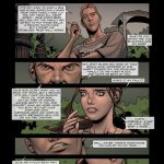 Illustrated panel from the BDSM comic "Backyard Garden Part 2," depicting widowed socialite Christina Douglas and her daughter Anne in escalating scenes of blackmail, rope bondage, gagging, domination by gardeners John and Jimmy, family humiliation, power reversals, and submissive torment in a luxurious estate setting.