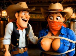 Roped Cowgirl Groped For Her Curves – Gagged AI