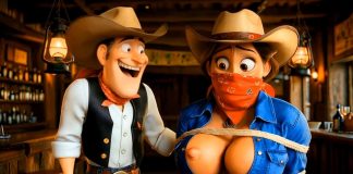 Roped Cowgirl Groped For Her Curves – Gagged AI