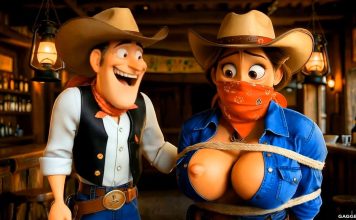 Roped Cowgirl Groped For Her Curves – Gagged AI