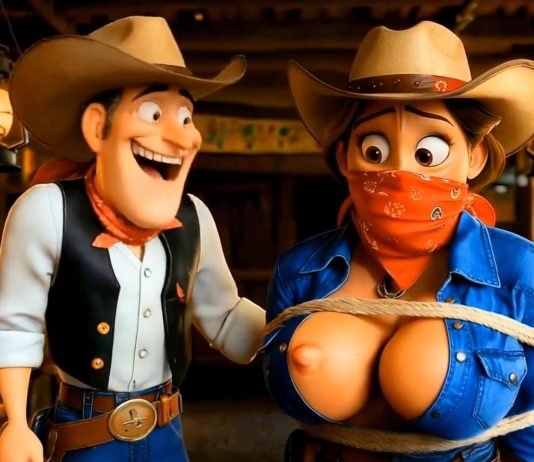 Roped Cowgirl Groped For Her Curves – Gagged AI