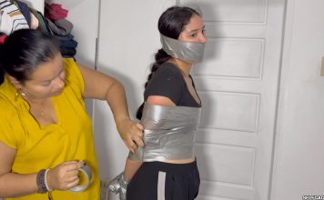 Defiant Nana Panties Stuffed & Silver Duct Tape Mummified – Selfgags nana-silver-duct-tape-torso-wrap-selfgags