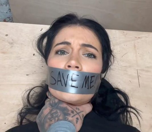 Tatti Tape Tied Tights Ripped Fucked Hard & Cummed On – Tatti Roana Bondage 5-tatti-save-me-tape-gag-closeup-man-hand-on-throat-tattiroanabondage