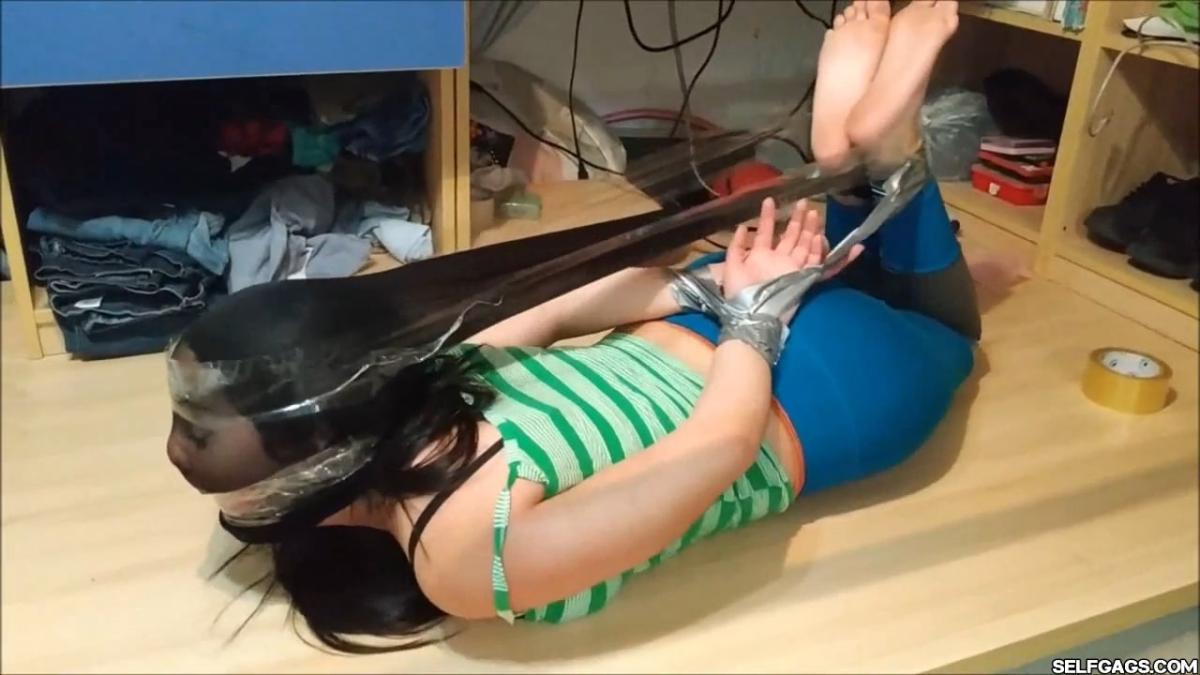 Bondage-Girl-Hogtied-In-Pantyhose-Encasement-34