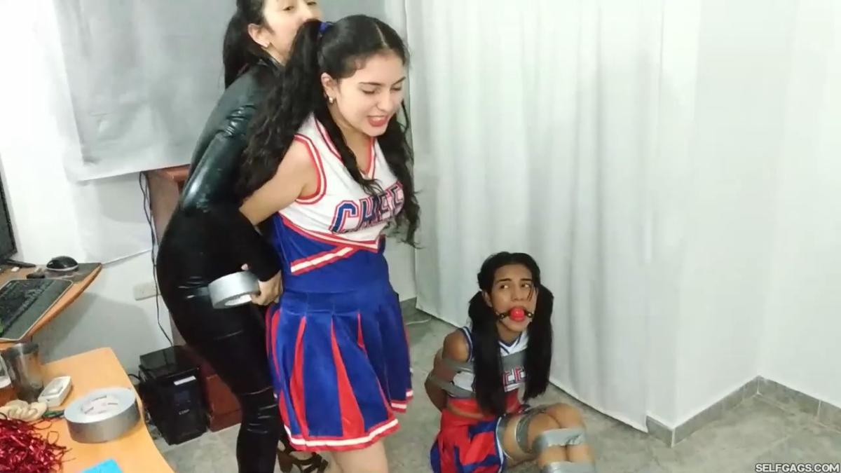 Cheerleader bondage