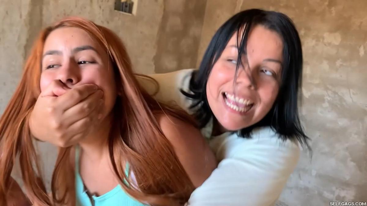 Curious-Sisters-Rope-Bound-And-Tape-Gagged-By-Crazy-Woman-In-Abandoned-House-2