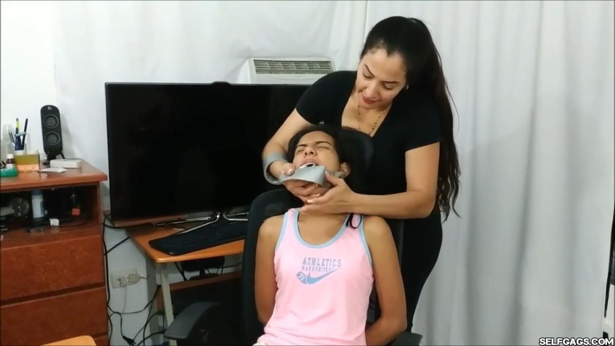 Cute-Babysitter-Hogtied-With-Shoe-Tied-To-Her-Face-9