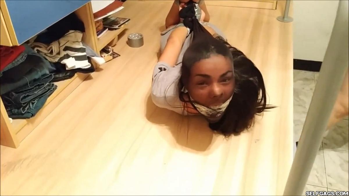 Cute Barefoot Girl Fucked Up With Pantyhose Bondage In Extremely Strict Hogtie