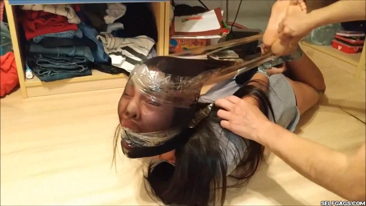 Cute Barefoot Girl Fucked Up With Pantyhose Bondage In Extremely Strict Hogtie
