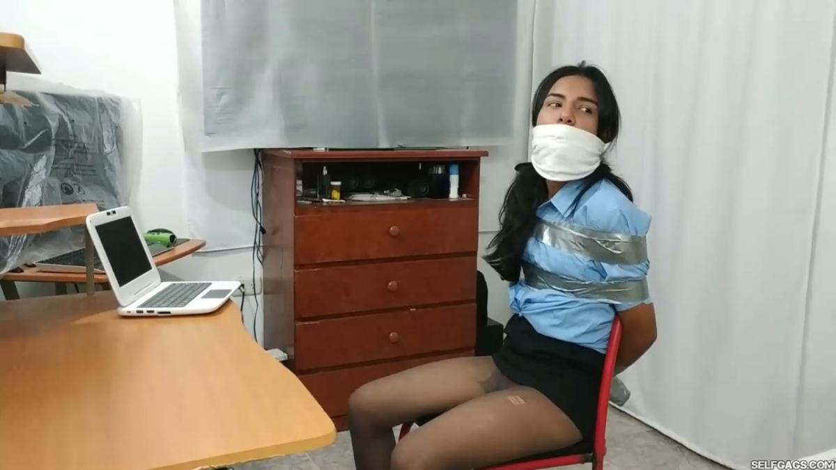 Tied Schoolgirl In Pantyhose