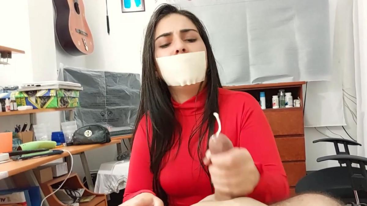 Microfoam-Tape-Gagged-Handjob-By-Superheroine-14