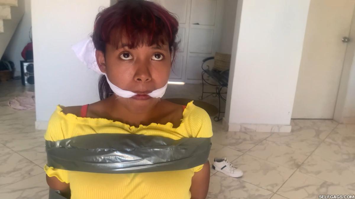 18 year old girl gagged in first time bondage