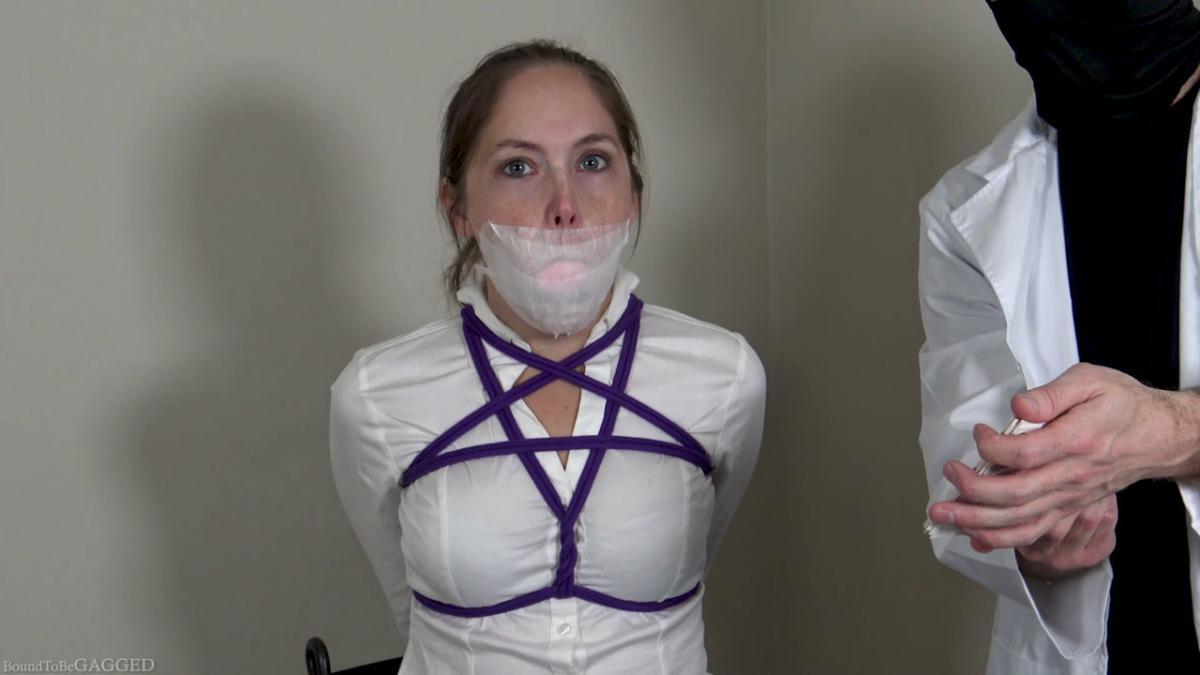 Rachel-Adams-Micropore-Tape-Gagged-With-Sponge-In-Mouth