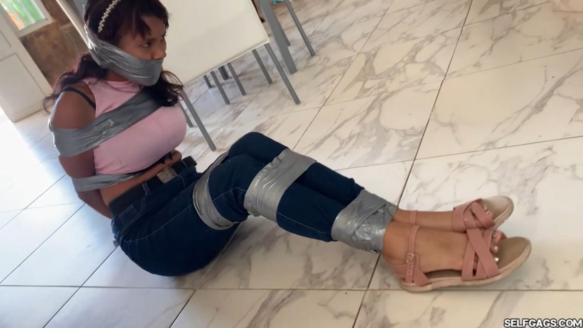 Bound and gagged in sandals