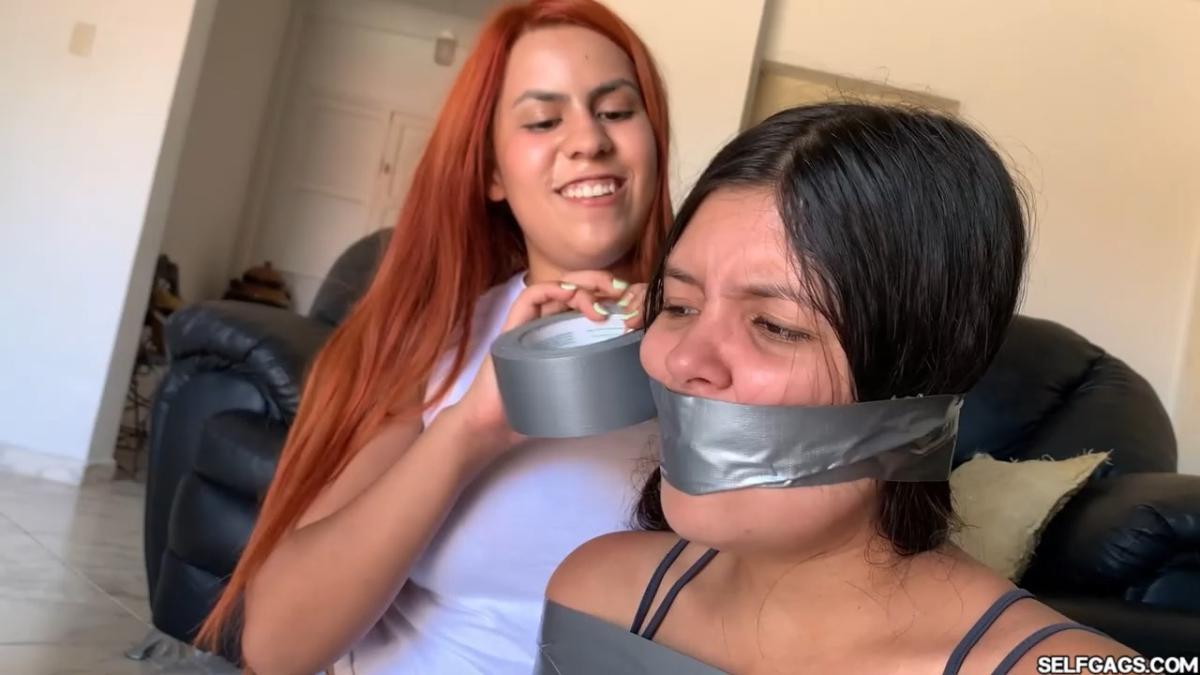Bound and gagged in sandals