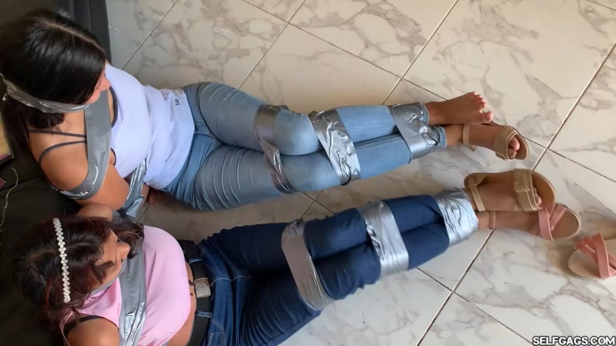 Bound and gagged in sandals