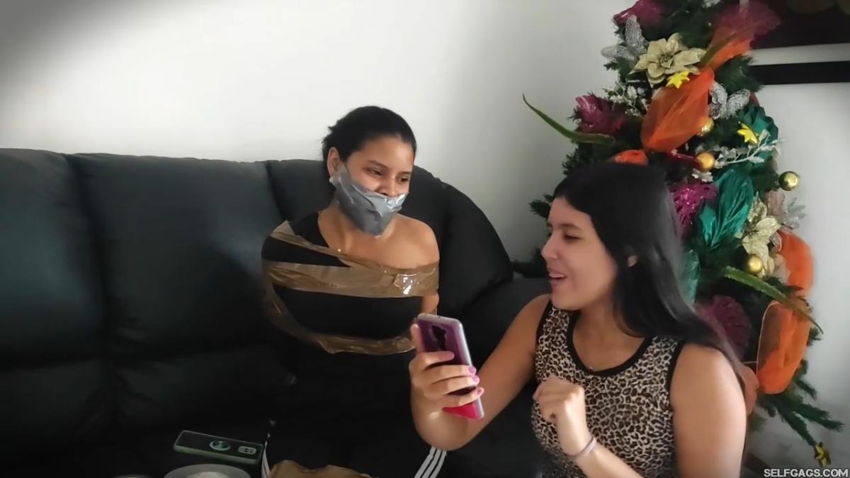 Girl bound and gagged for challenge