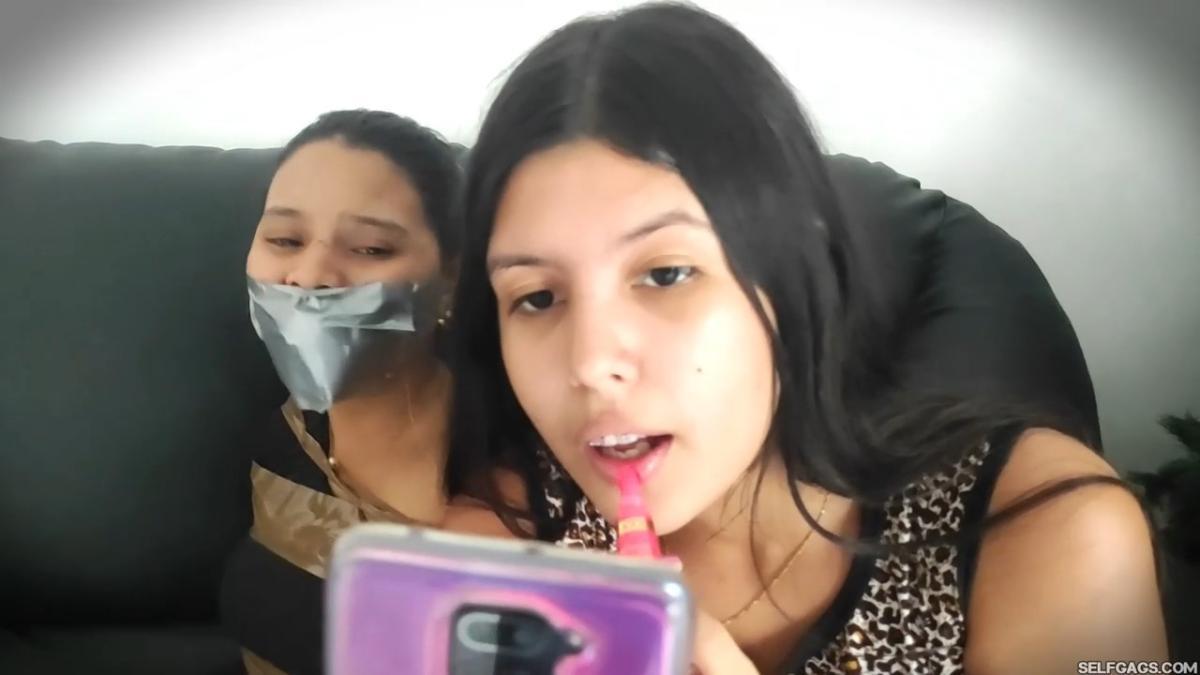 Girl bound and gagged for challenge