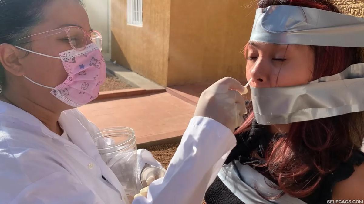 18-year-old girl tied up and gagged by government women