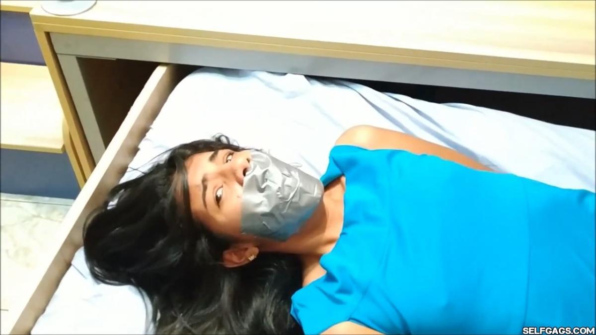 18 year old girl tied up and gagged by sexy Latina bondage milf
