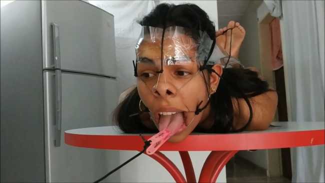 Girl Gagged For Spitting In Tight BDSM Hogtie