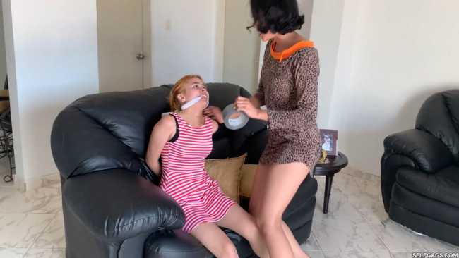 Bound girl kidnapped by crazy woman