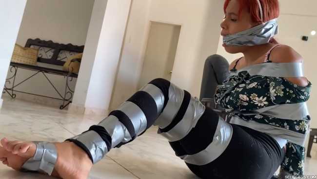 Daughters wants to be duct tape tied like the girl from the bondage video