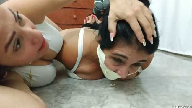 Kinky mother tied up with her lesbian lover