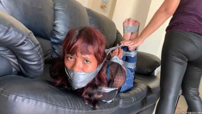 Naughty-Backtalking-Teenage-Girl-Gagged-In-Tight-Tape-Bondage-By-Her-Evil-Stepmom-24