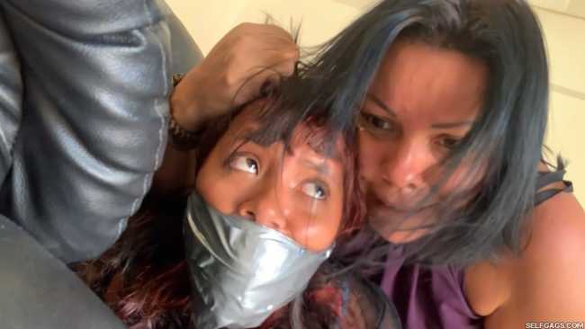 Naughty-Backtalking-Teenage-Girl-Gagged-In-Tight-Tape-Bondage-By-Her-Evil-Stepmom-25
