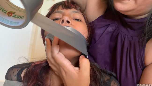 Naughty-Backtalking-Teenage-Girl-Gagged-In-Tight-Tape-Bondage-By-Her-Evil-Stepmom-9