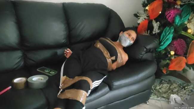 Girl bound and gagged for challenge