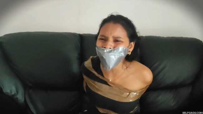 Girl bound and gagged for challenge
