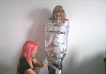 Woman-Mummified-Shiny-Bound-Duct-Tape-3