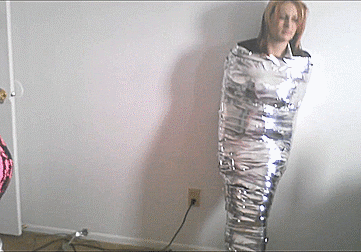 Woman-Mummified-Shiny-Bound-Duct-Tape-4